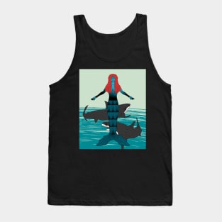 Red Hair Mermaid Tank Top